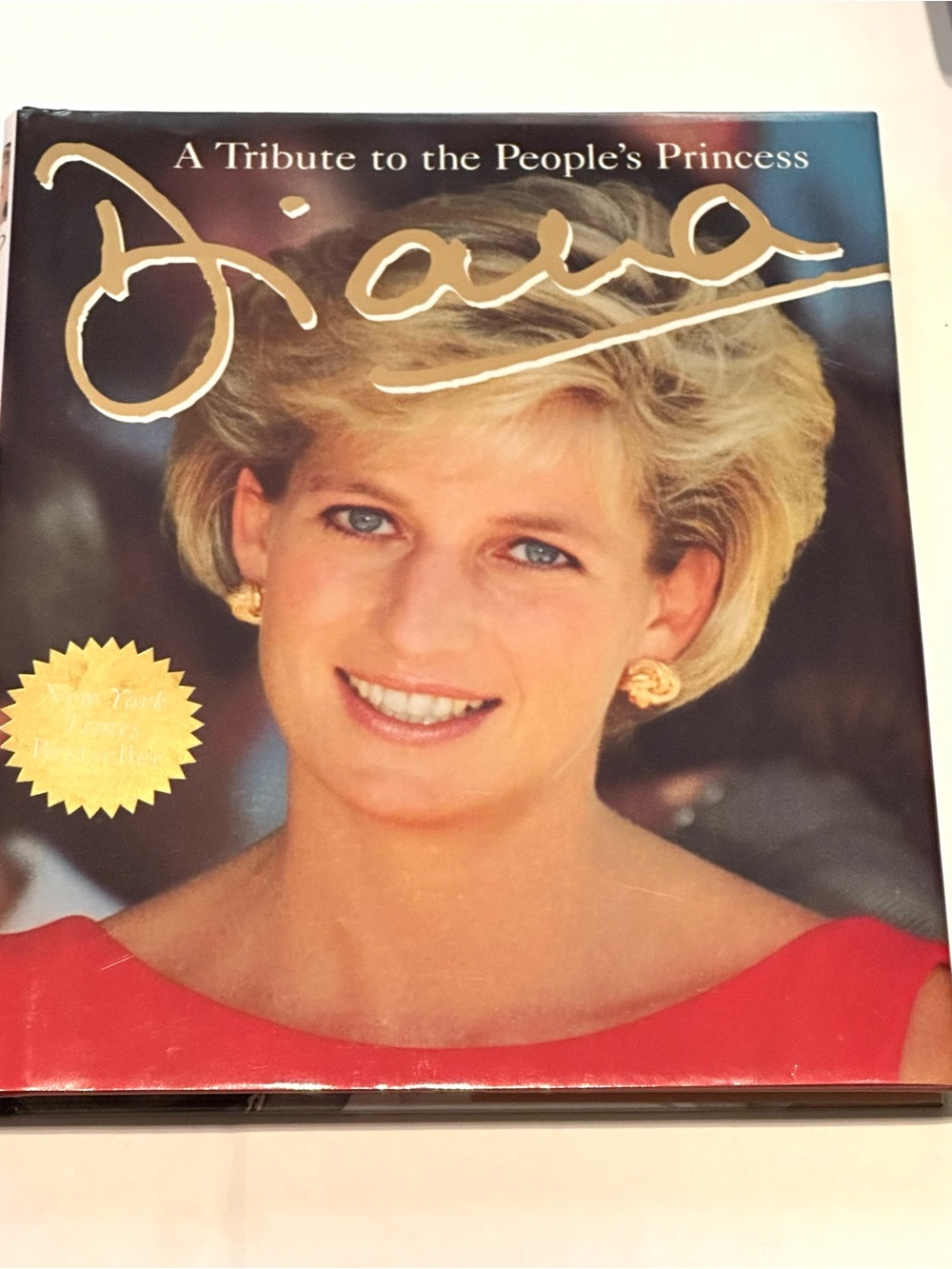 Diana, Tribute Hardcover Book — Gold Script on Red Cover